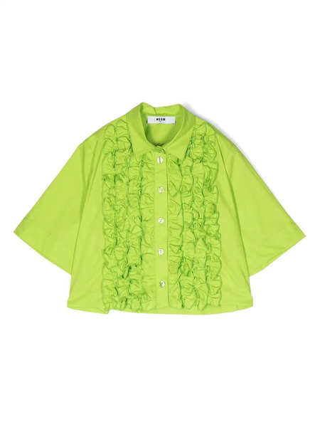  Msgm Kids Sweat à Volants - Vert 