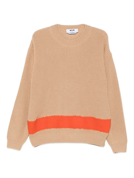  Msgm Pull à Détails De Rayures - Tons Neutres 