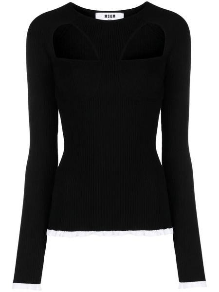  Msgm Pull à Logo Intarsia - Noir 
