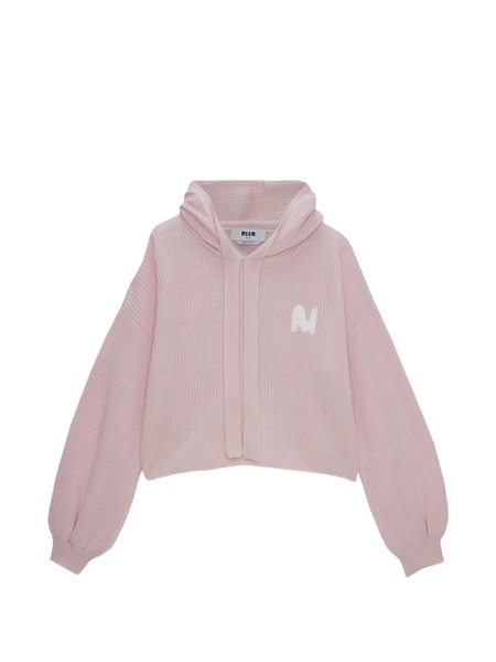  Msgm Pull à Logo Strassé - Rose 