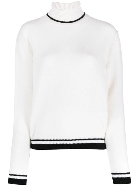  Msgm Pull En Laine Mélangée à Rayures - Blanc 