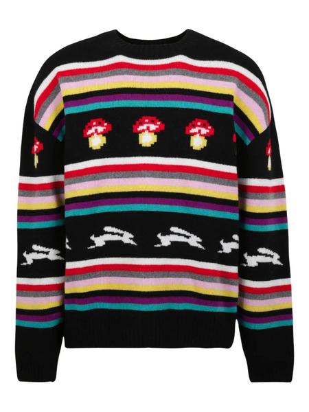  Msgm Pull Oversize En Jacquard - Noir 