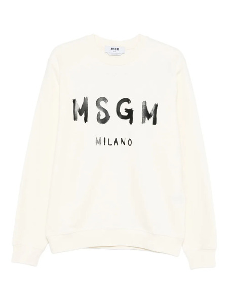  Msgm Sweat à Logo Imprimé - Blanc 