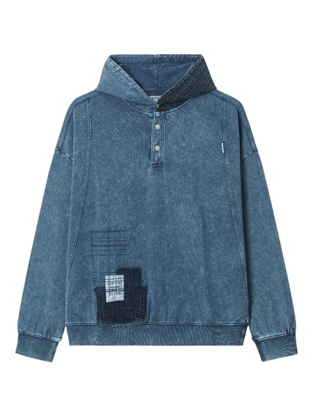  Musium Div. Hoodie à Design Patchwork - Bleu 