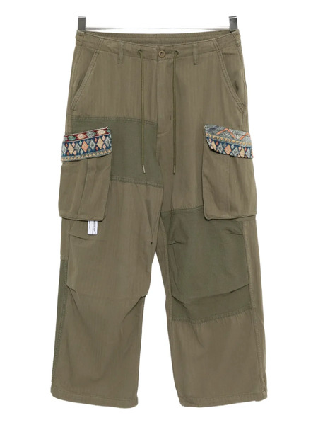  Musium Div. Pantalon Cargo à Design Patchwork - Vert 