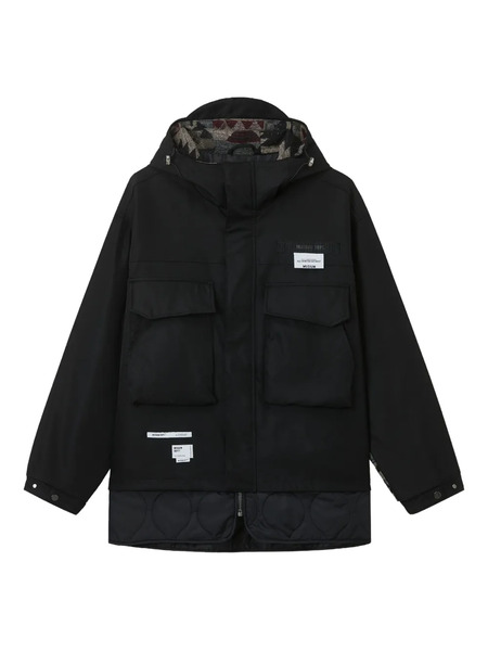  Musium Div. Parka à Patch Logo - Noir 