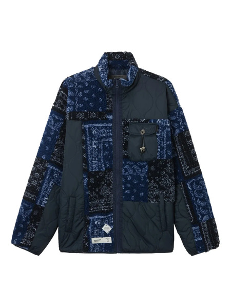  Musium Div. Veste Matelassée à Design Patchwork - Bleu 