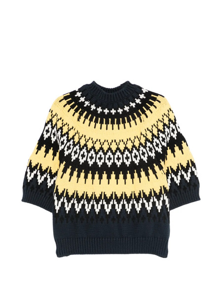  Nº21 Pull à Motif Géométrique - Bleu 