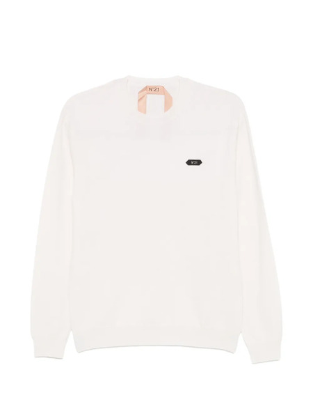  Nº21 Pull à Patch Logo - Tons Neutres 