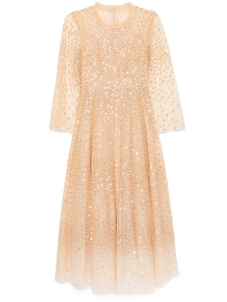  Needle & Thread Robe Brodée De Sequins - Tons Neutres 