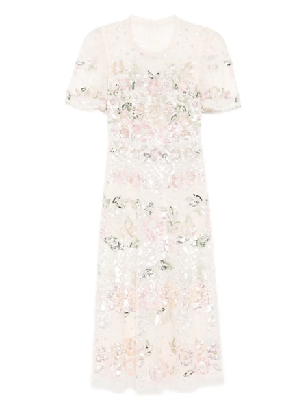  Needle & Thread Robe Courte à Sequins - Tons Neutres 
