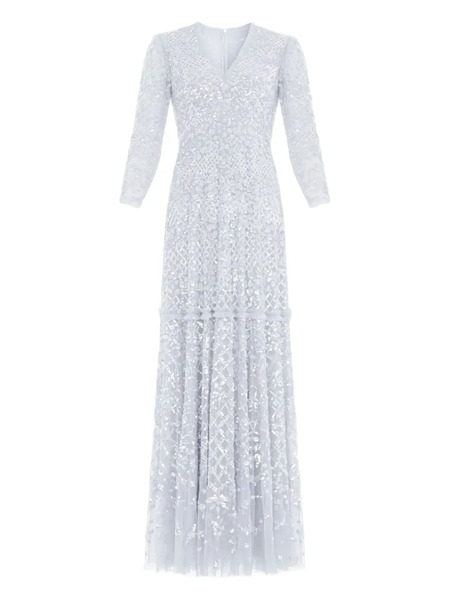  Needle & Thread Robe Longue Isabella à Sequins - Bleu 