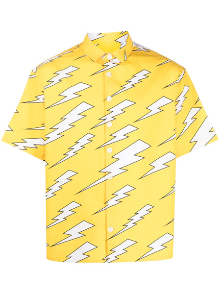  Neil Barrett Chemise En Coton à Imprimé Graphique - Jaune 