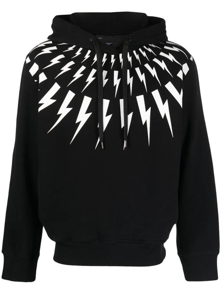  Neil Barrett Hoodie à Imprimé Thunderbolt - Noir 