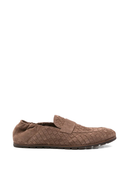  Neil Barrett Mocassins Barrett En Cuir Tressé - Marron 