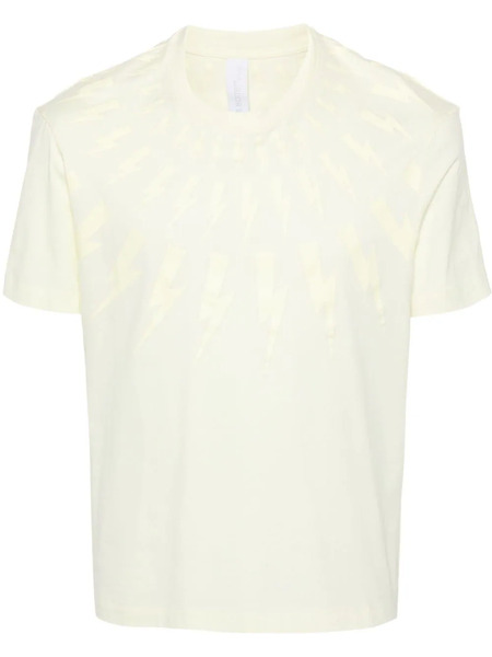  Neil Barrett T-shirt En Coton à Imprimé Thunderbolt - Jaune 