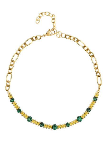  Nialaya Jewelry Collier Malachite Medal En Chaîne - Or 