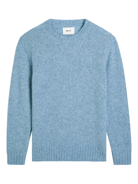  Nn07 Pull En Maille Côtelé - Bleu 
