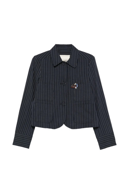  Odeeh Pinstripe-pattern Crystal-embellished Jacket - Bleu 