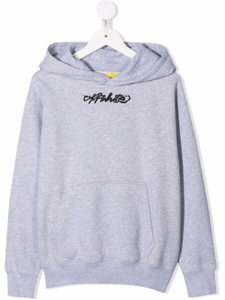  Off-white Kids Hoodie à Imprimé Peace - Gris 