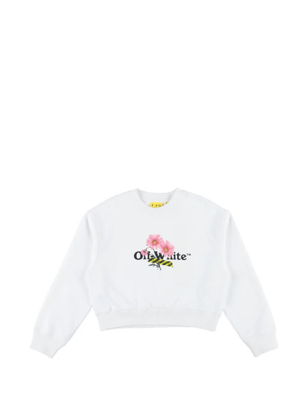  Off-white Kids Pull Crop à Logo - Blanc 