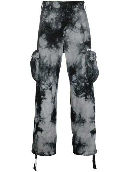  Off-white Pantalon Cargo En Coton à Imprimé Graphique - Gris 