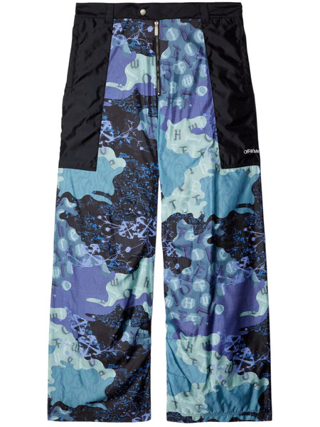  Off-white Pantalon Cargo Samurai à Motif Camouflage - Bleu 