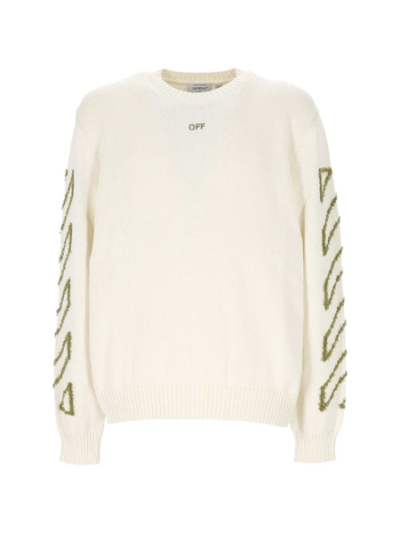  Off-white Pull à Col Rond - Blanc 