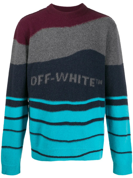  Off-white Pull à Rayures - Rouge 
