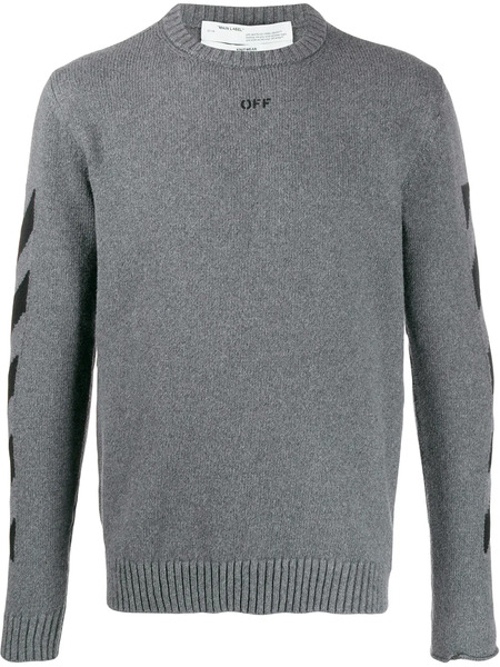  Off-white Pull Classique Diag - Gris 