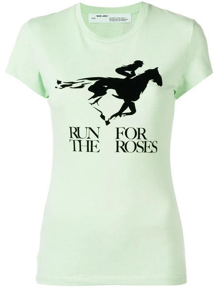  Off-white Run For The Roses T-shirt - Vert 