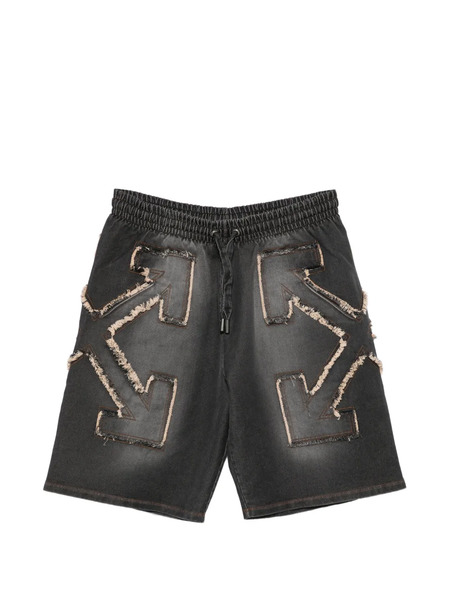  Off-white Short Arrow Effilé à Design Patchwork - Gris 