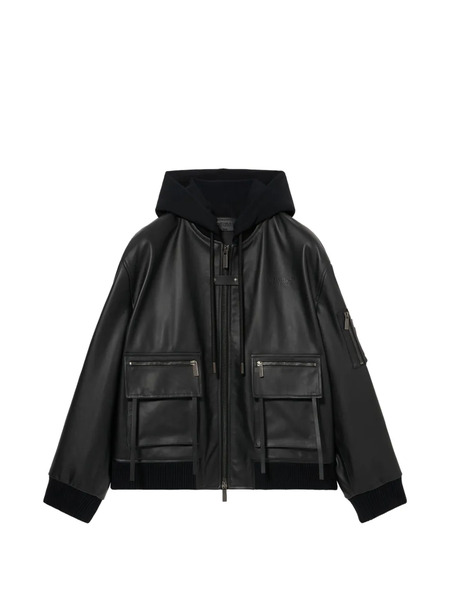  Off-white Veste Bomber à Capuche Et à Poches - Noir 