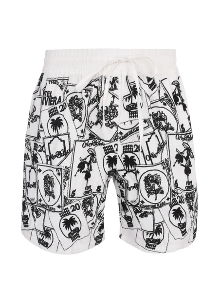  Only The Blind Short Imprimé à Taille à Lien De Resserrage - Blanc 