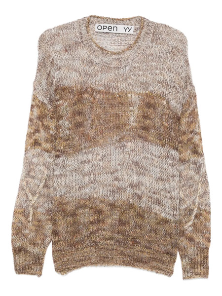  Open Yy Pull Shimmer à Rayures - Tons Neutres 