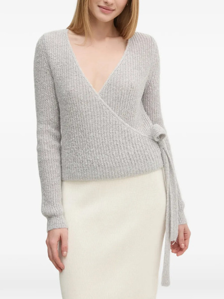  Oui Pull à Taille Nouée - Gris 