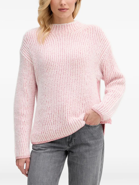  Oui Pull En Maille Texturée - Rose 
