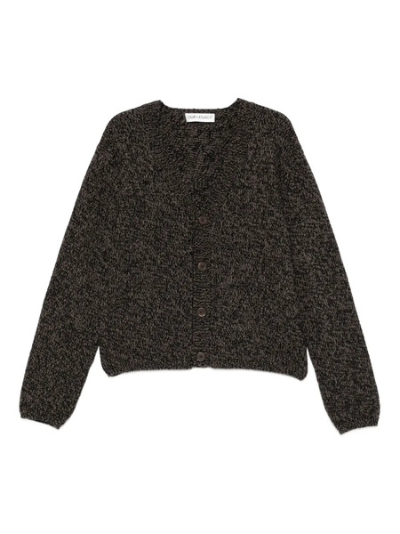  Our Legacy Cardigan Academy à Col V En Laine - Marron 