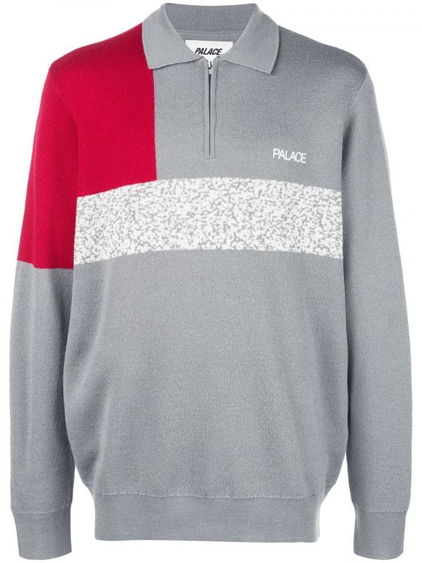  Palace Pull à Col Zippé - Gris 
