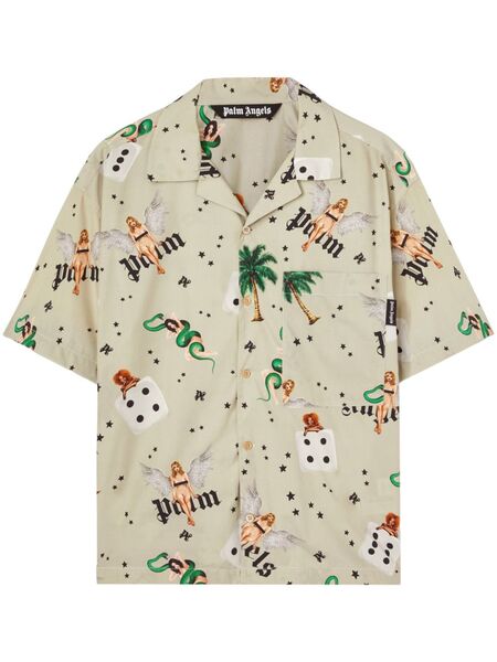  Palm Angels Chemise Pin Up Bowling - Tons Neutres 