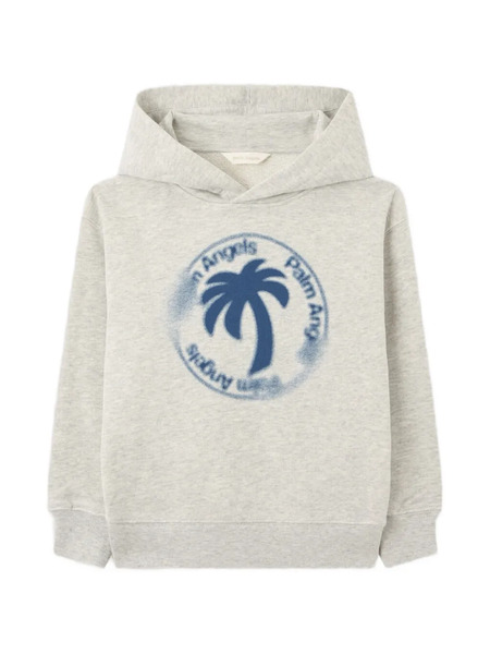  Palm Angels Kids Hoodie Palm Stamp - Gris 