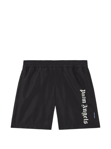  Palm Angels Kids Short De Bain à Logo Imprimé - Noir 