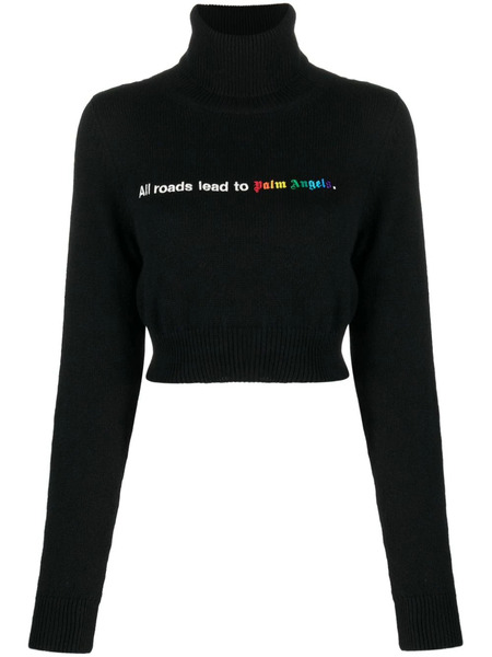  Palm Angels Pull Crop All Roads - Noir 