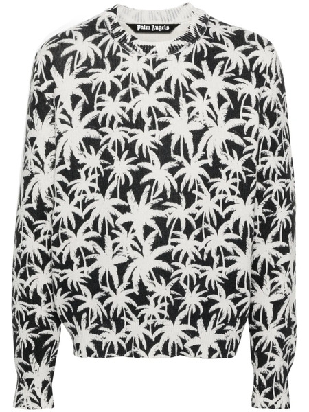  Palm Angels Pull Palms En Maille - Noir 