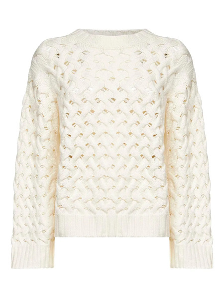  P.a.r.o.s.h. Pull En Maille Ajourée - Tons Neutres 