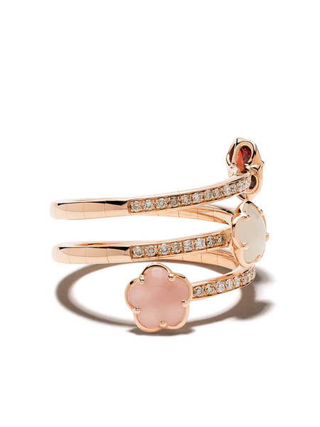  Pasquale Bruni bague Figlia Dei Fiori En Or Rose 18ct Ornée De Calcédoine, De Grenat, De Pierre De Lune Et De Diamant 