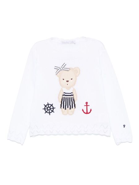  Patachou Pull à Logo Intarsia - Blanc 