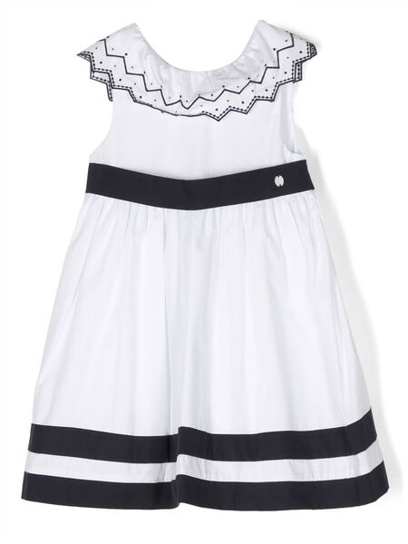  Patachou Robe évasée à Col Géométrique - Blanc 