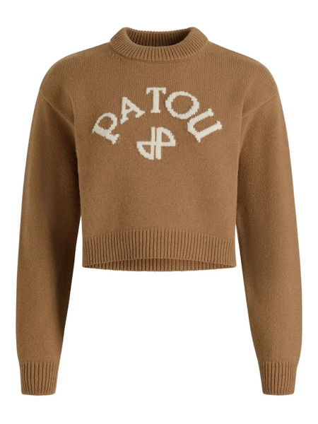 Patou Pull à Logo Intarsia - Marron 