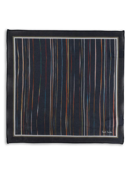  Paul Smith Foulard En Soie à Rayures - Bleu 